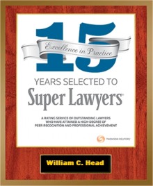 Super Lawyers 15 year Honoree Badge given in 2018